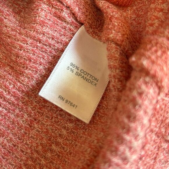 J. Jill Pink Cowl Neck Sweater Heathered Texture Cinched Hem Womens Small Pink - Picture 9 of 11